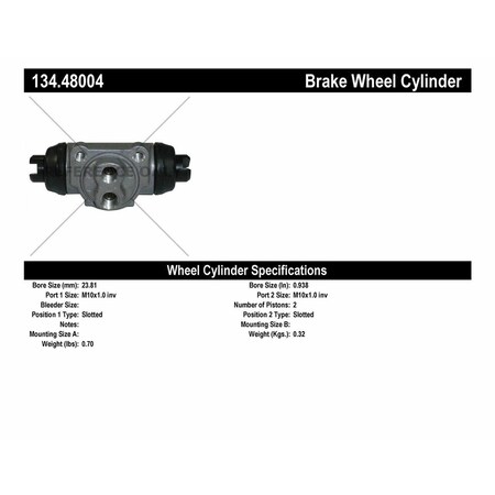 Centric Parts Centric 134.48004 Centric Premium Wheel Cylinders 134.48004